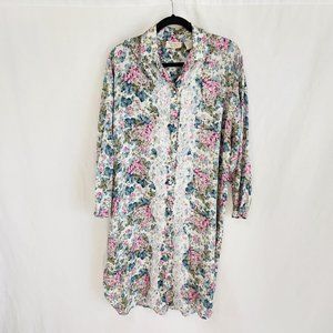 VINTAGE Y2K Victoria's Secret Gold Label White Floral Dress/Nightgown Size M/L.